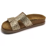 LEON Comfort női bőr papucs, arany