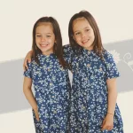 FLOOW Aby - végig gombos kislány ruha virágmintás, farmerkék