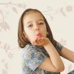 FLOOW Aby - végig gombos kislány ruha virágmintás, kék