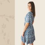 FLOOW Ada - elegáns női ruha, midi fazon, kék