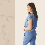 FLOOW Ági - női overall rugalmas derékrésszel, kék