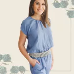 FLOOW Ági - női overall rugalmas derékrésszel, kék