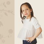 FLOOW Ani - kislány blúz fodros aljjal, puha duplagéz, fehér