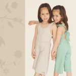 FLOOW Aria - kislány nyári overall, hátán kötővel, zöld