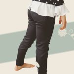 FLOOW Eby - kislány sztreccs farmernadrág hímzéssel, fekete