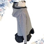 FLOOW EFFI - kislány ruha tyúklábmintás, műbőr dizájnnal