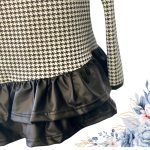 FLOOW EFFI - kislány ruha tyúklábmintás, műbőr dizájnnal