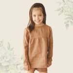 FLOOW Eva - kislány felső hosszú ujjal, hátul kötővel, barna