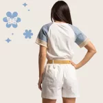 FLOOW - DAN női rövidujjú felső farmer ujjakkal
