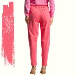 FLOOW - RUBBER elegáns női nadrág dupla gumis derékrésszel, corall színben