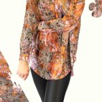 FLOOW AJRA modern női hosszított felső, barack 5XL