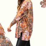 FLOOW AJRA modern női hosszított felső, barack 5XL