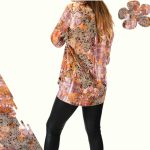 FLOOW AJRA modern női hosszított felső, barack 5XL