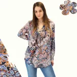 FLOOW AJRA modern női hosszított felső, kék 2XL