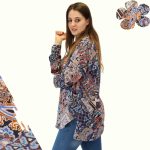 FLOOW AJRA modern női hosszított felső, kék XL