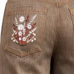 FLOOW farmer NADRÁG - magasított derékrésszel, hímzéssel