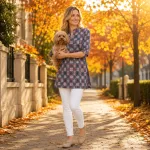 FLOOW CSÖRE női tunika kockás hatású géz anyagból
