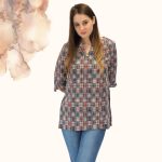 FLOOW CSÖRE női tunika fiatalos kialakítással, kockás - XS