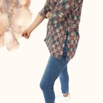 FLOOW CSÖRE női tunika fiatalos kialakítással, kockás - XS