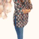 FLOOW CSÖRE női tunika fiatalos kialakítással, kockás - XS