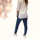 FLOOW CSÖRE női tunika fiatalos kialakítással, fehér len - XL