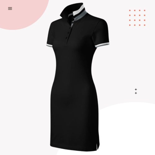 FLOOW DRESS sportos, női pólóruha galléros, FEKETE színben, 2XL