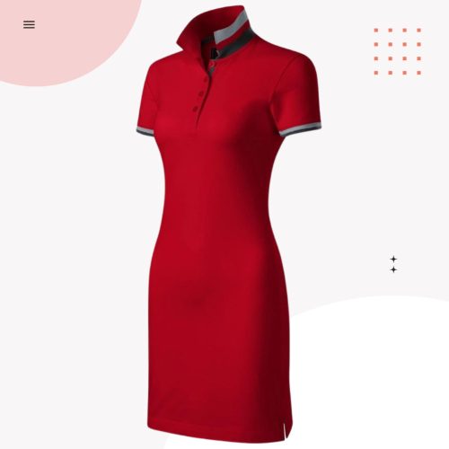 FLOOW DRESS sportos, női pólóruha galléros, PIROS színben, S