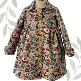   FLOOW ELIZ VIRÁG kislány szövetkabát a hidegebb napokra, 3D hatású virágmintákkal