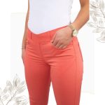 FLOOW - COLOR klasszikus női nadrág csípőig érő fazon - barack színben, M