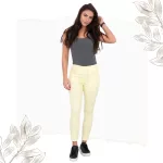 FLOOW - COLOR klasszikus női nadrág csípőig érő fazon - sárga színben, S