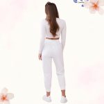 FLOOW - PUNTO női nadrág dekor kantárszalaggal - ekrü színben