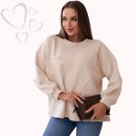 FLOOW - női felső dekoratív szív mintával - bézs színben