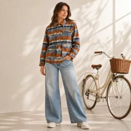   FLOOW WOOL KOCKÁS gyapjú kiskabát, bélés nélkül, átmeneti 
