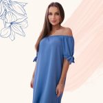 Könnyed nyári ruha midi hosszban, jeans színben