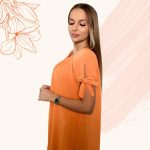 Könnyed nyári ruha midi hosszban, orange színben