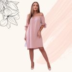 Könnyed nyári ruha midi hosszban, púder rózsaszín színben