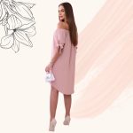 Könnyed nyári ruha midi hosszban, púder rózsaszín színben