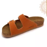 Comfort női bőr papucs narancs-velúr