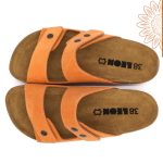 Comfort női bőr papucs narancs-velúr