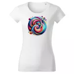 FLOOW női póló 100% pamut trending dizájn, ART1 - FEHÉR XS