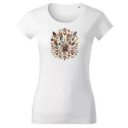   FLOOW női póló 100% pamut trending dizájn, ART22 - FEHÉR XS