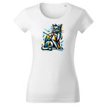 FLOOW női póló 100% pamut trending dizájn, ART3 - FEHÉR XS