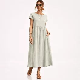   FLOOW SUN női japánujjú ruha zsebbel, American Crepe anyagból, PENÉSZ-ZÖLD színben