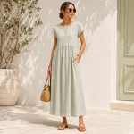 FLOOW SUN női japánujjú ruha zsebbel, American Crepe anyagból, PENÉSZ-ZÖLD színben