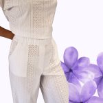 FLOOW - BELLE női szett fehér színű hímzett anyagból - XXS