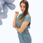 FLOOW - BELLE női szett zöld színű csillámos felületű viszkóz anyagból - S