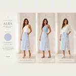 Floow Alba – prémium ég-kék farmer szoknya csipkebetéttel 