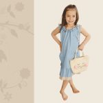 FLOOW Lily - kislány ruha húzott, dupla aljjal, farmerkék