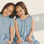 FLOOW Lily - kislány ruha húzott, dupla aljjal, farmerkék