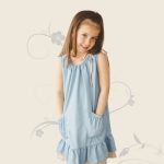 FLOOW Lily - kislány ruha húzott, dupla aljjal, farmerkék